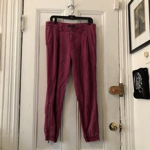 Magenta 7 for all Mankind parachute pants.